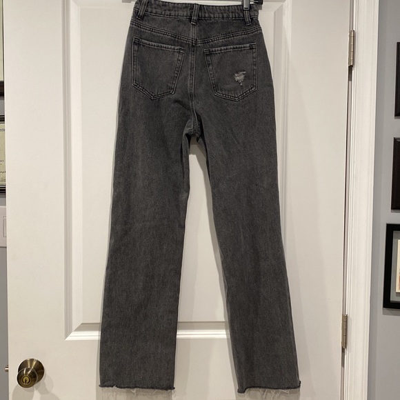 SHEIN high rise wide leg distressed jeans in size XS (2) - Picture 2 of 7